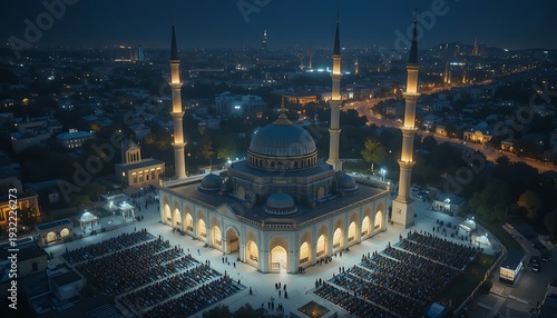 night view of the mosque