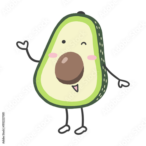 アボカドのキャラクター（案内する・紹介する）　ベクターイラスト