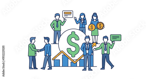 Business team collaboration financial growth and investment strategy concept