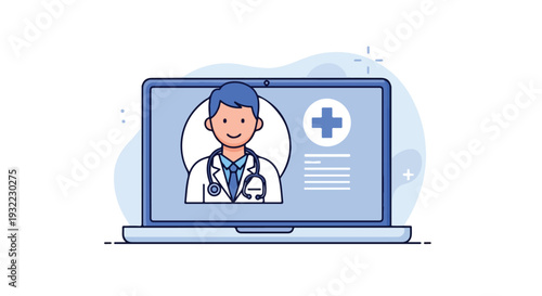 Blue Megaphone with Social Media Notification Icons for Digital Marketing and Communication Isolated on White