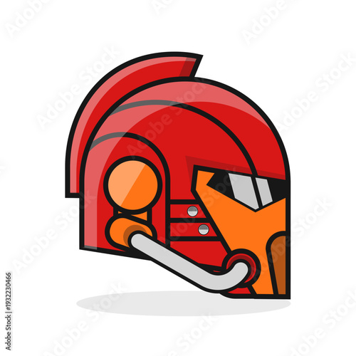 Modern Gladiator Helmet Mascot Logo Vector Illustration