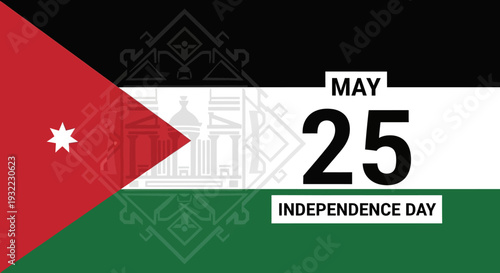 Jordanian Flag Celebrating Independence Day.