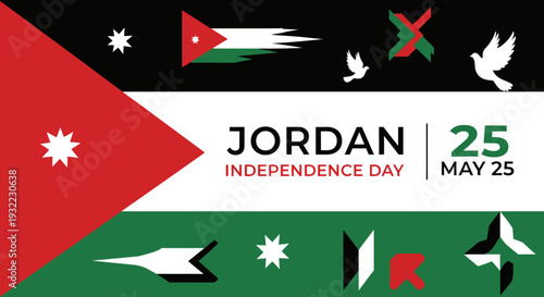 Jordanian Flag Elements and Independence Day.
