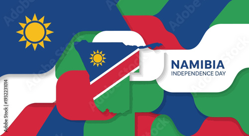 Namibia Independence Day Flag Illustration Design 3.