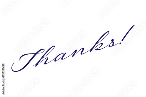 Thanks! - おしゃれな手書き風の、Thanks!（ありがとう！）の文字のロゴマーク（カリグラフィー）
