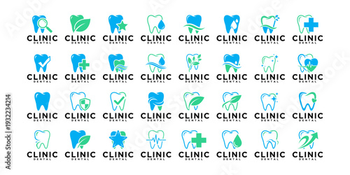 Clean dental logo collection suitable for dentists, clinics, and healthcare companies