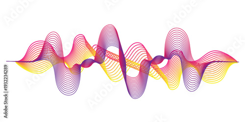 A colorful vector graphic illustration of a sound wave