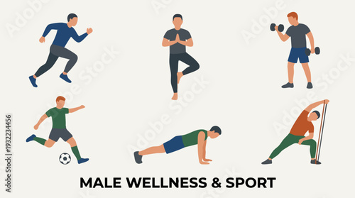 Male Wellness and Sport Activities Collection.