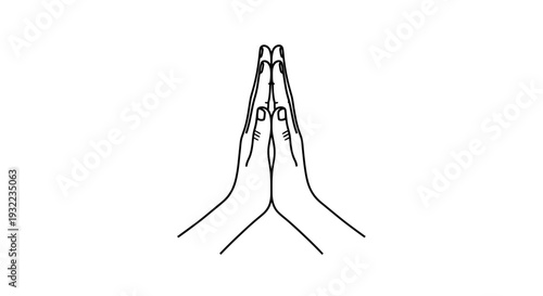 Hands in prayer position against white background representing spirituality