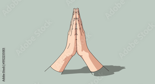 Hands in prayer position illustration faith spirituality and devotion