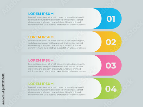 vector illustration infographic design template with 4 steps. Template for process, presentations, layout, banner, brochure.