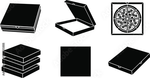 Black silhouette icons depicting the life of Jesus Christ including the nativity, last supper, crucifixion on the cross, and the resurrection morning scene.