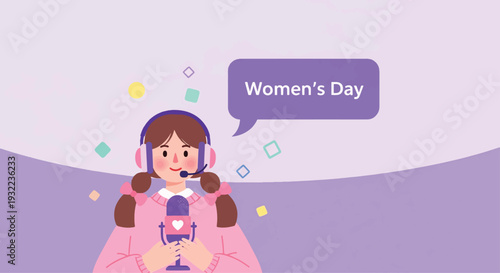 International Womens Day Girl Speaking into Microphone