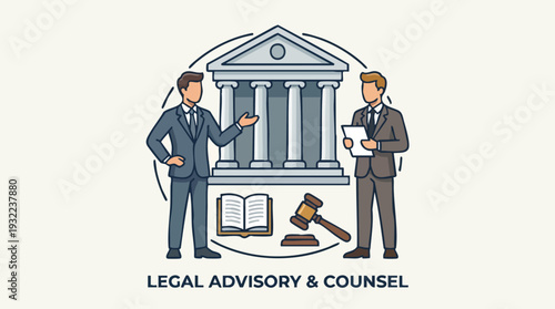 Legal Advisory and Counsel Services Illustration.