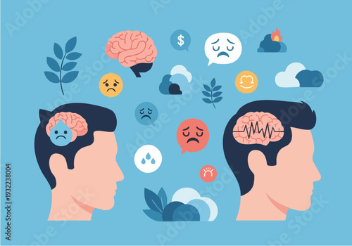 Mental Health Brain Health and Emotional Well Being Concept.