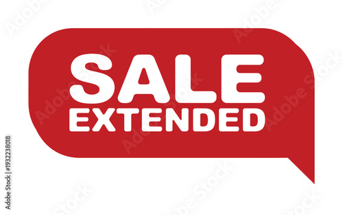 A red speech bubble displays the words sale extended in white