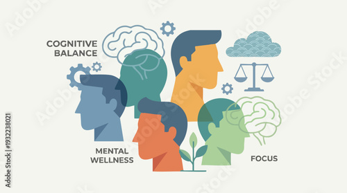 Mental Wellness Cognitive Balance and Focus Concept.