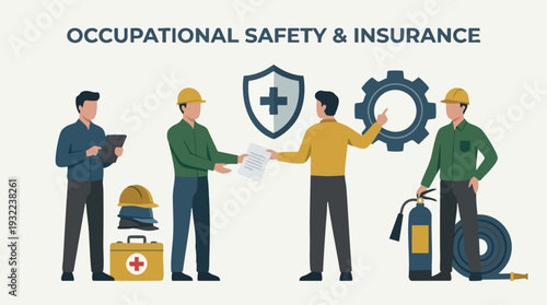 Occupational Safety and Insurance Business Concept Illustration.