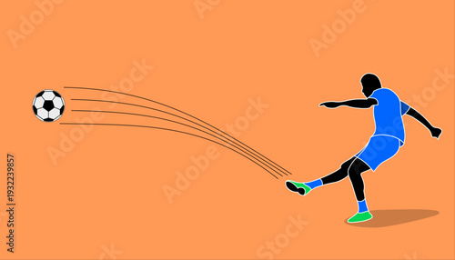 Soccer Player Kicking Ball Illustration
