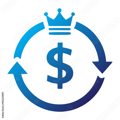 Financial Success Cycle Gradient Icon