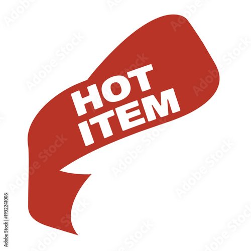A vibrant red banner displays the words hot item in bold white lettering