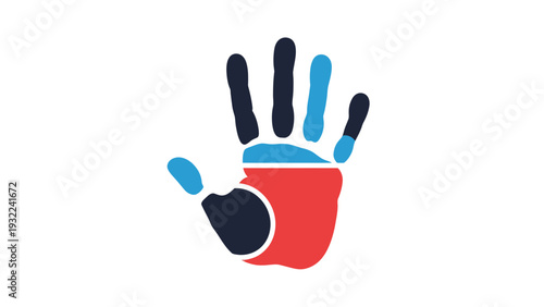 Colorful Handprint Vector Graphic for Social Issues, Diversity, and Inclusion Campaigns - Isolated on White Background