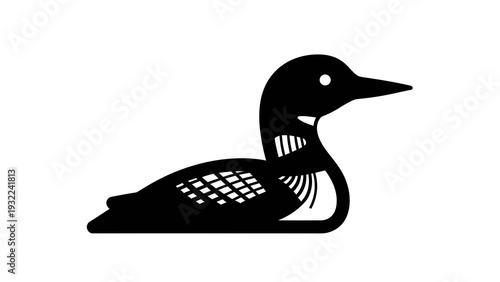 Common Loon Vector Illustration Silhouette Graphic Design Isolated on White Background for Wildlife and Nature Themes