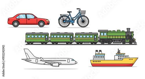 Various Modes of Transportation Vehicles Illustrated 2.