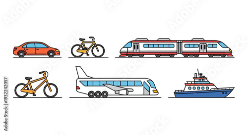 Various Modes of Transportation Vehicles Illustrated 4.