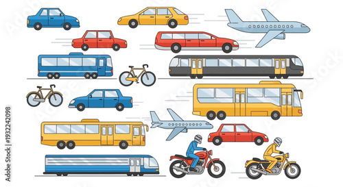Various Vehicles and Transportation Modes Illustrated 1.