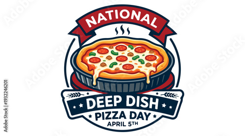 National Deep Dish Pizza Day celebration with delicious pepperoni pizza