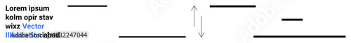 Data analysis, communication, graphic design, teaching tools, process explanation, abstract concepts. Horizontal lines with an upward arrow in the center. Data analysis and communication concept