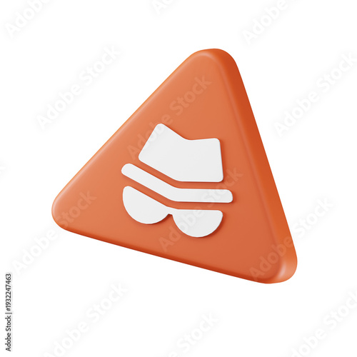 Foto 3D Fraud Alert Icon with Warning Triangle and Symbol