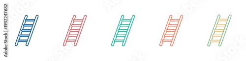 Ladder Icon Set Multiple Style Collection