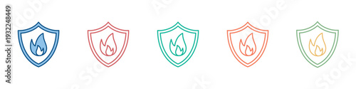 Fire Protection Icon Set Multiple Style Collection