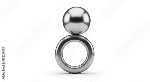 Metallic Sphere Balanced on a Ring, Abstract Composition