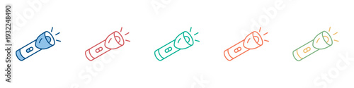 Flashlight Icon Set Multiple Style Collection