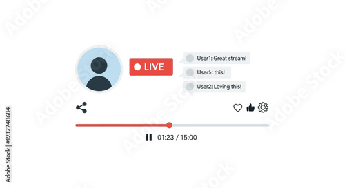 Live Stream Interface with User Comments and Controls