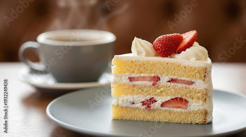 Wallpaper Mural 苺のショートケーキ：カフェや自宅で楽しむスイーツの風景 Torontodigital.ca