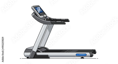 Modern Treadmill Exercise Machine with Digital Display and Handrails