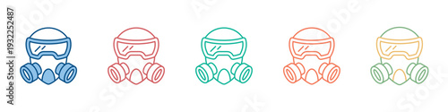 Gas Mask Icon Set Multiple Style Collection