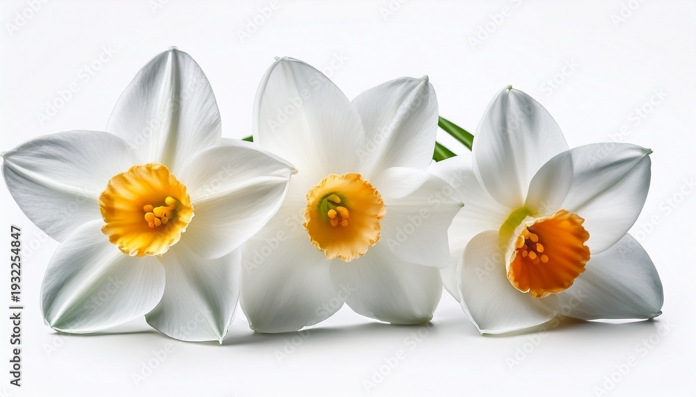 Obraz premium white flower of narcissus papyraceus plant isolated on white background common name paperwhite