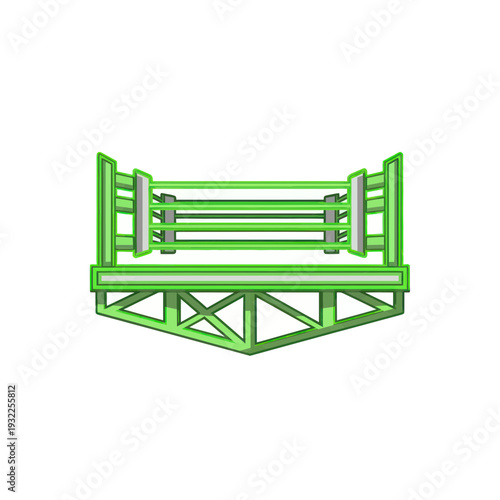 Green Boxing Ring Arena Illustration