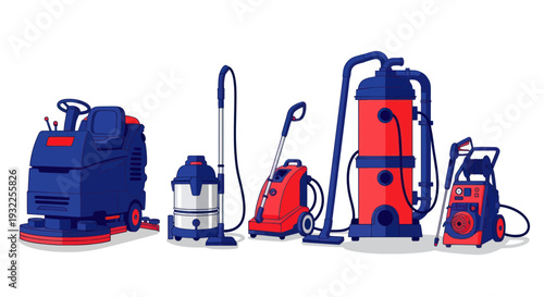 Professional Cleaning Equipment Collection: Vacuums, Floor Scrubber, Washer