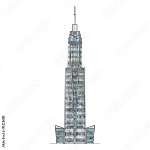 Modern Skyscraper Architecture, Tall Glass Building, Futuristic Cityscape Design