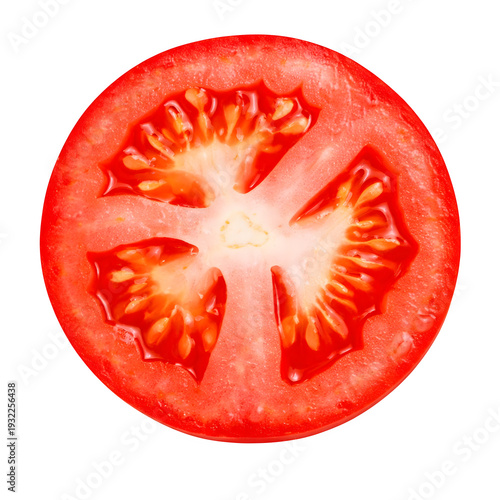 Wallpaper Mural Fresh Red Tomato Slice Cross Section Isolated on Black Background Torontodigital.ca