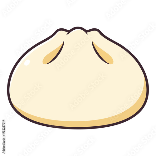 A simple, stylized illustration of a delicious-looking steamed bun, a popular Asian delicacy.