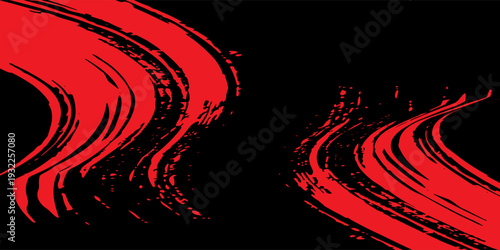 Red black brush stroke pattern car sticker abstract banner sporty lines red black color combination brush stroke pattern grunge motorsport racing design, Eps 10.