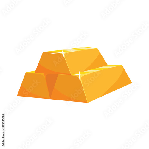 Gold bar icon vector, stack of gold bars or bullions, gold clip art, gold bar bullion stack vector illustration, isolated on white background