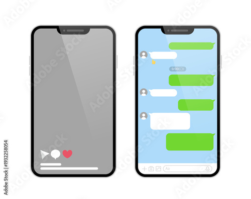 スマホのSNS画面・トーク画面(Smartphone SNS screen/chat screen)
